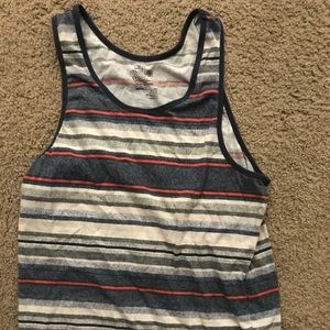 Tank top medium blue orange white striped